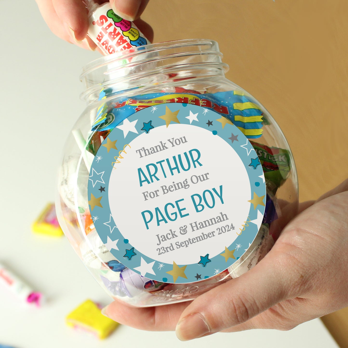 Personalised Page Boy Sweet Jar