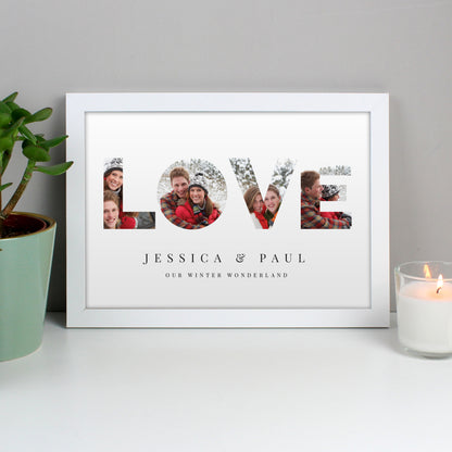 Personalised LOVE Photo Upload White A4 Framed Print