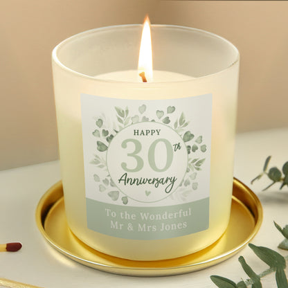 Personalised Botanical Anniversary Candle Jar