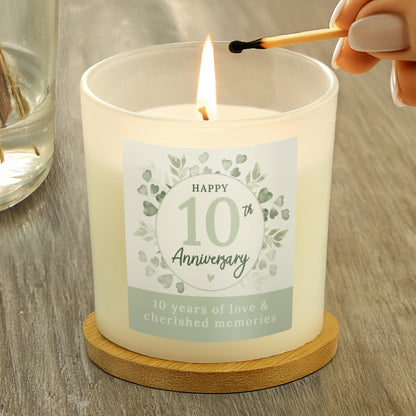 Personalised Botanical Anniversary Candle Jar