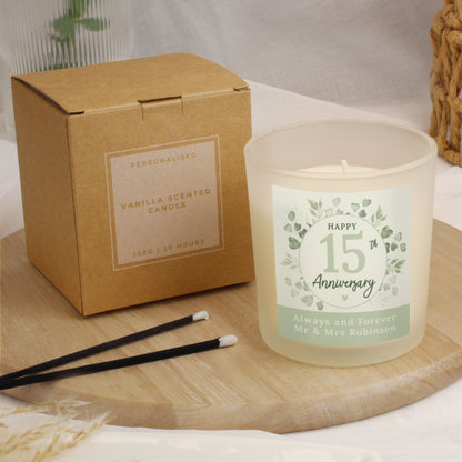 Personalised Botanical Anniversary Candle Jar