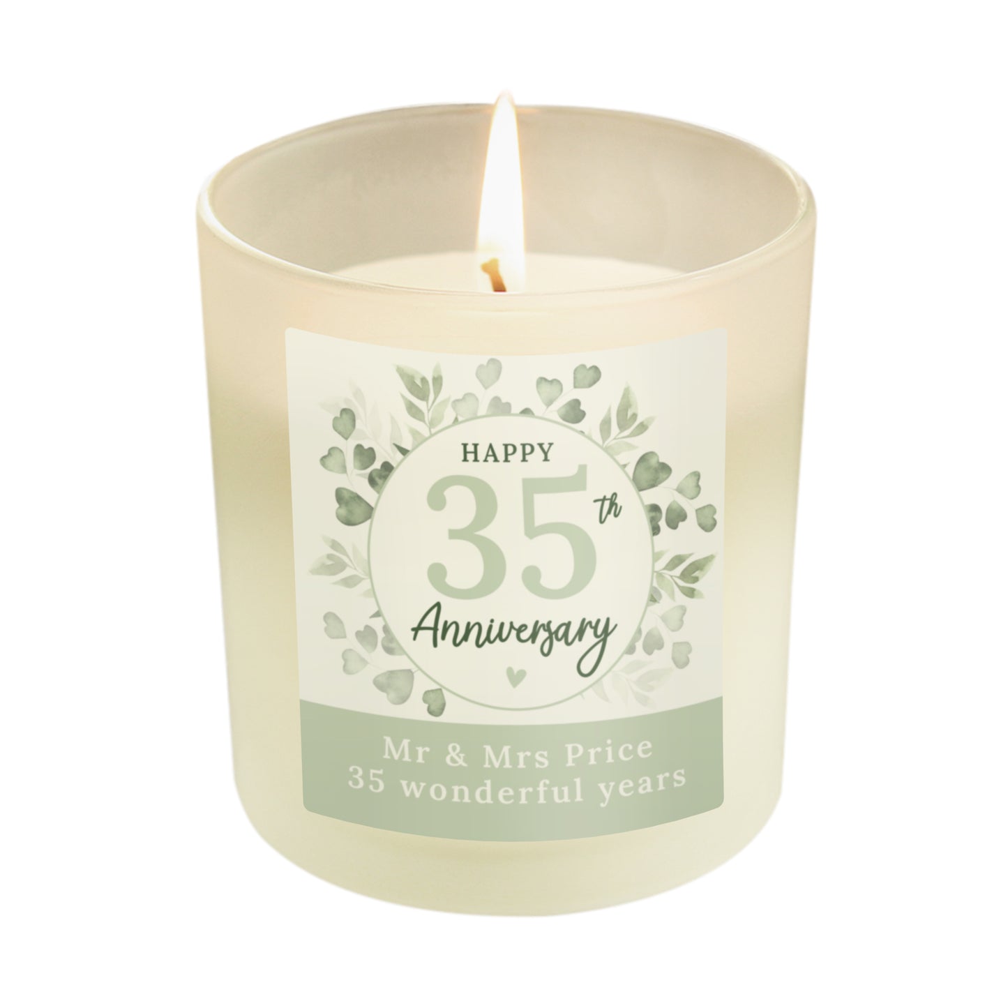 Personalised Botanical Anniversary Candle Jar