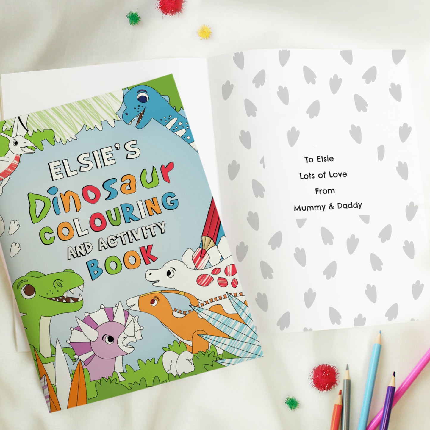 Personalised Dinosaur Colouring Book