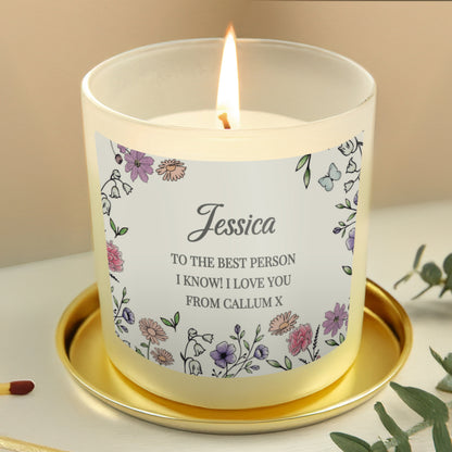 Personalised Wild Flowers Candle Jar