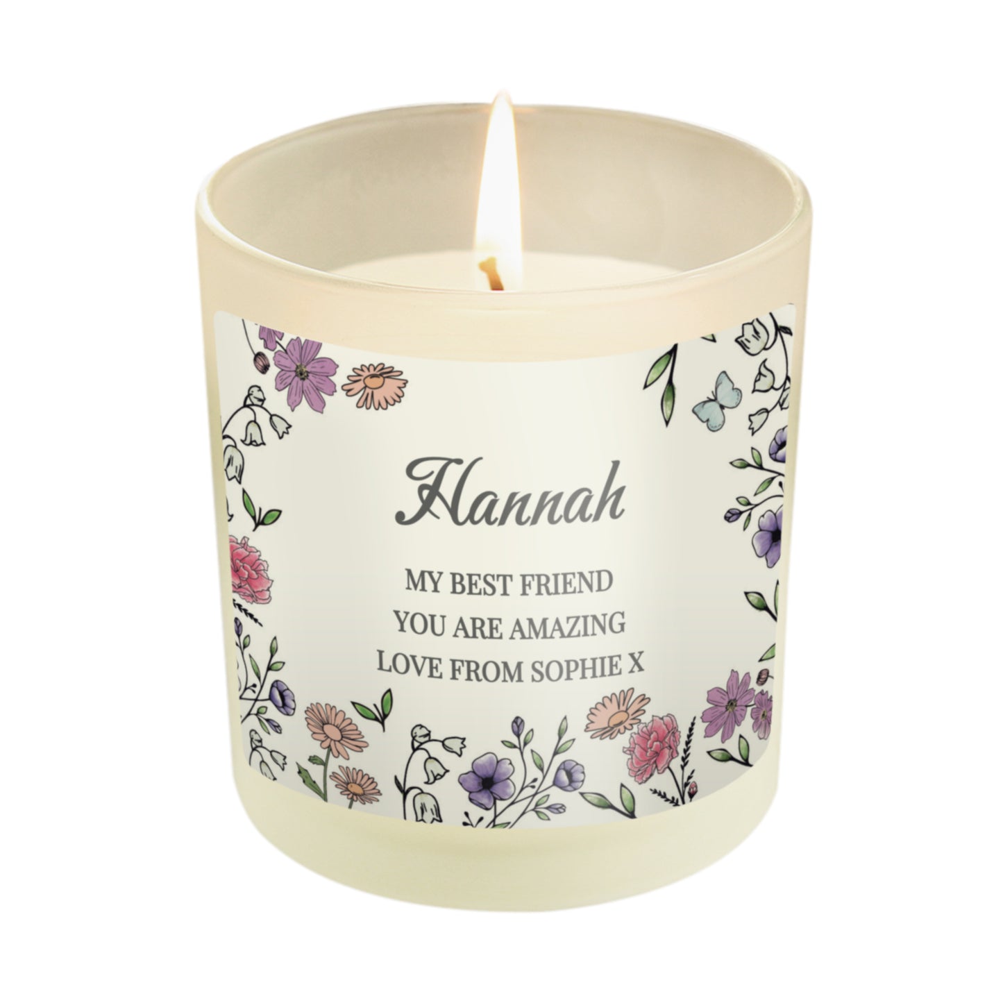 Personalised Wild Flowers Candle Jar