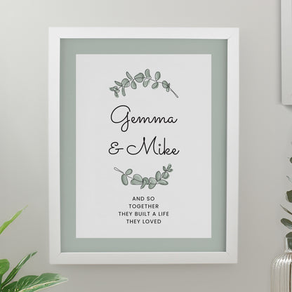 Personalised Botanical White Poster Frame