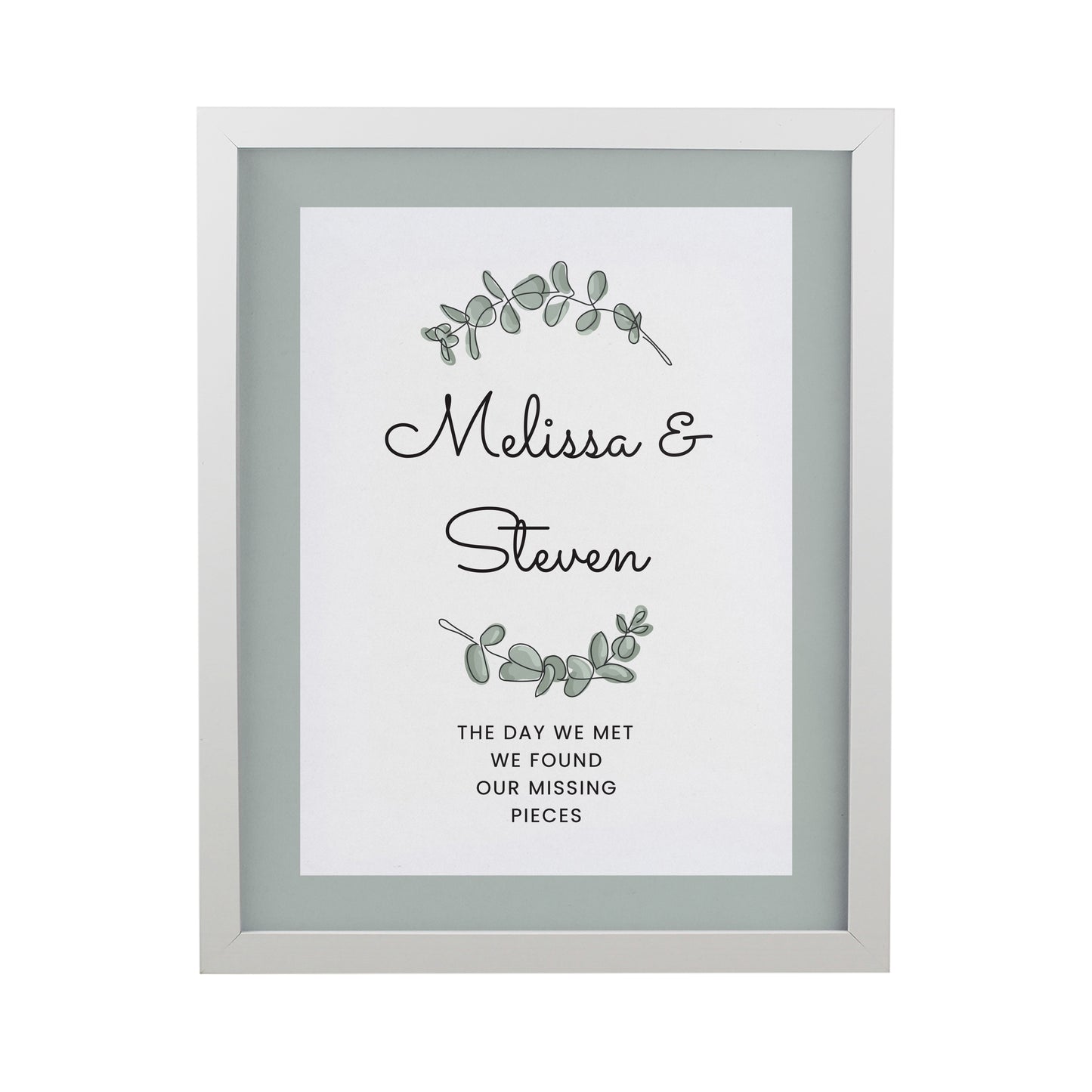 Personalised Botanical White Poster Frame