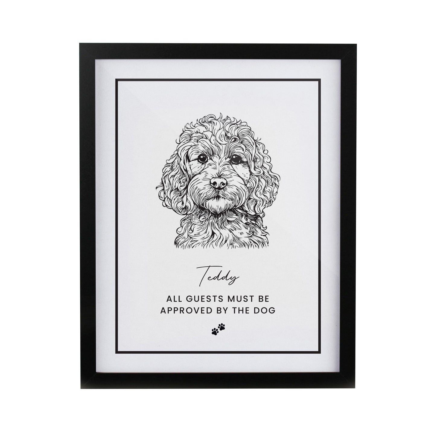 Personalised Dog Breed Black Framed Print