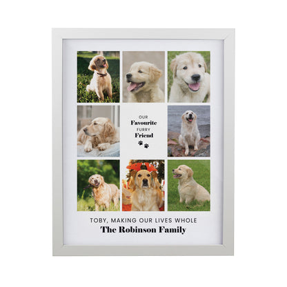 Personalised Pet Multi Photo Upload White Framed Print