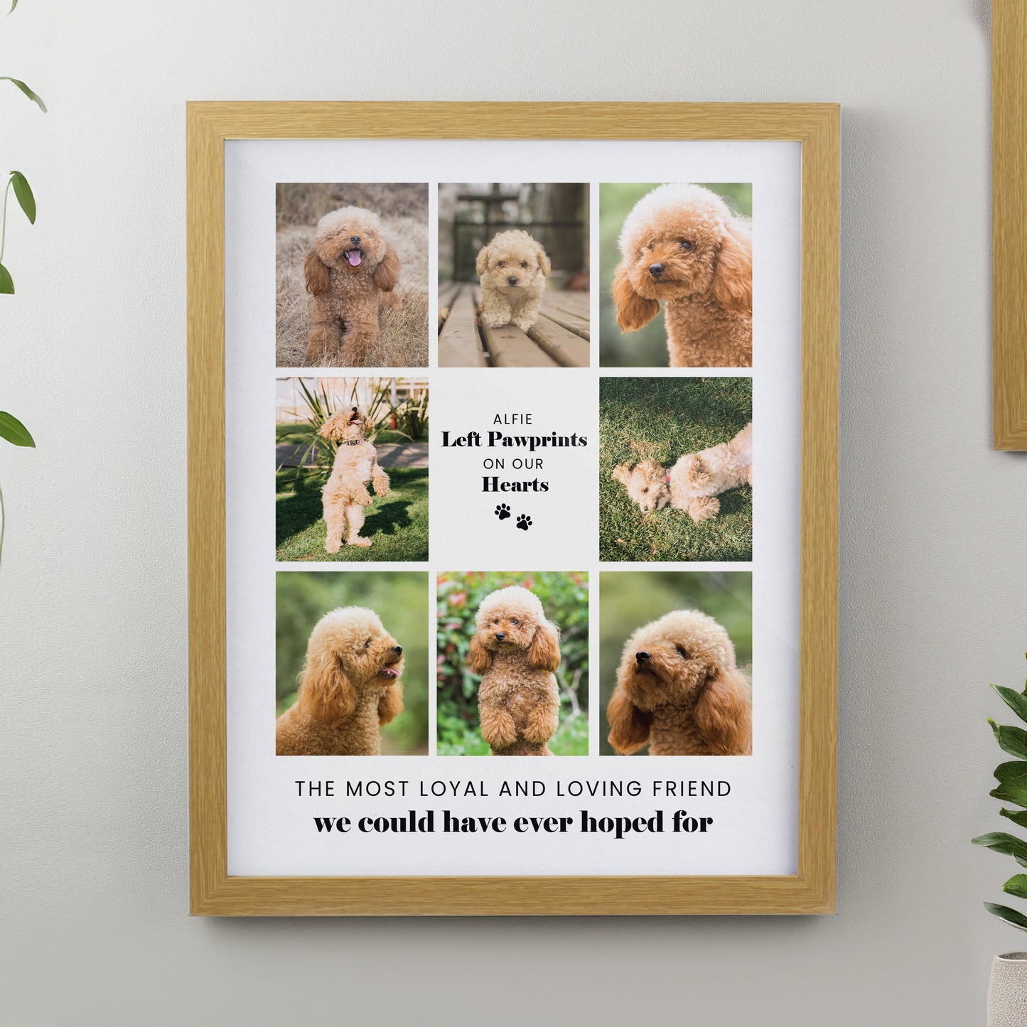 Personalised Pet Multi Photo Upload Oak Framed Print