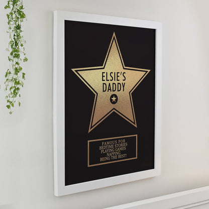 Personalised Star Award White Poster Frame