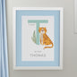 Personalised Animal Alphabet White Poster Frame