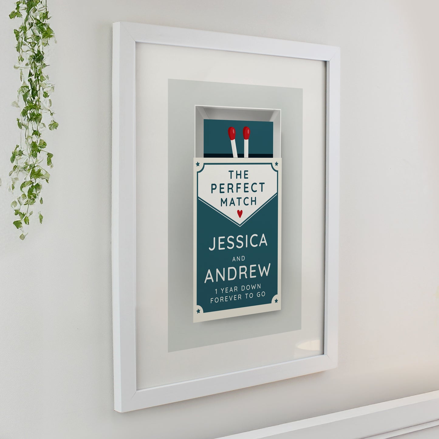 Personalised Perfect Match White Poster Frame