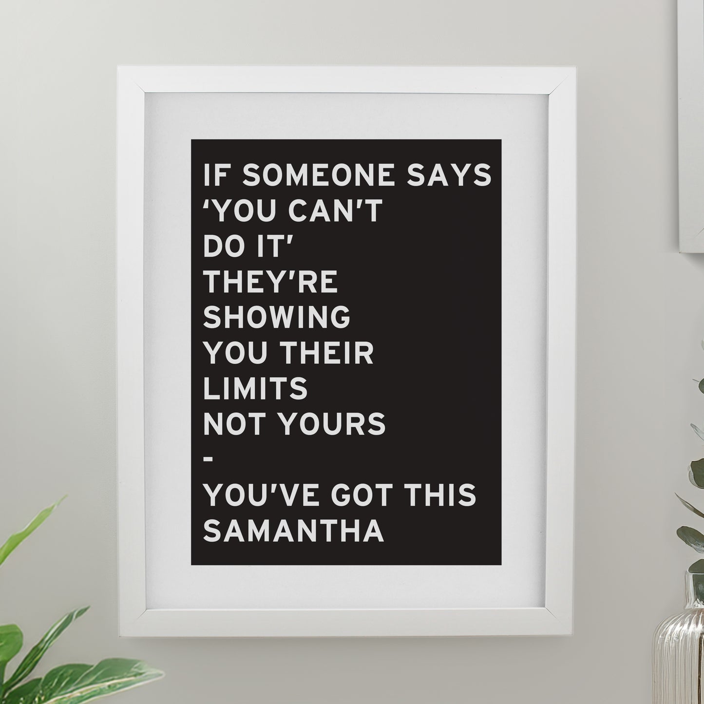 Personalised Typography White Poster Frame