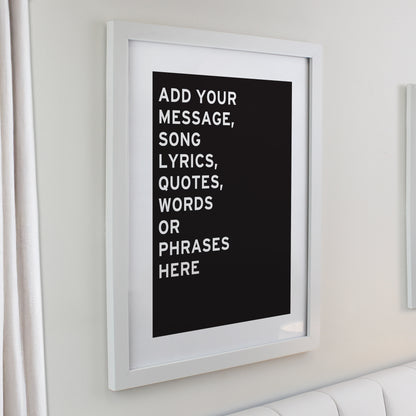 Personalised Typography White Poster Frame