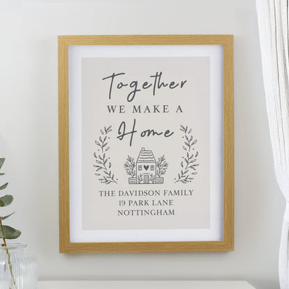 Personalised Home Oak Poster Frame