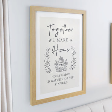 Personalised Home Oak Poster Frame