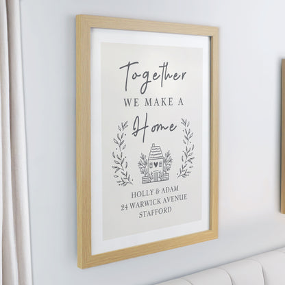 Personalised Home Oak Poster Frame