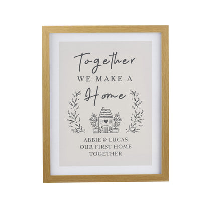 Personalised Home Oak Poster Frame