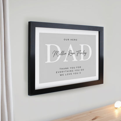 Personalised Free Text Black Poster Frame