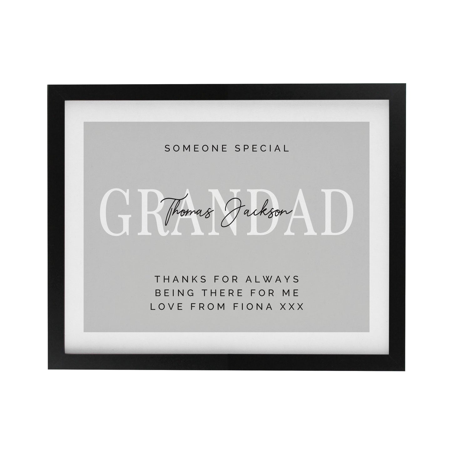 Personalised Free Text Black Poster Frame