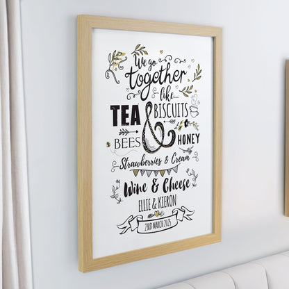 Personalised We go Together Oak Poster Frame