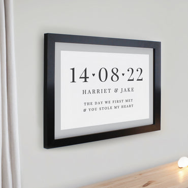 Personalised Special Date Black Poster Frame