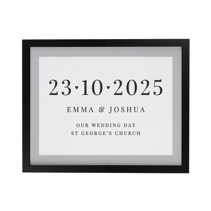 Personalised Special Date Black Poster Frame