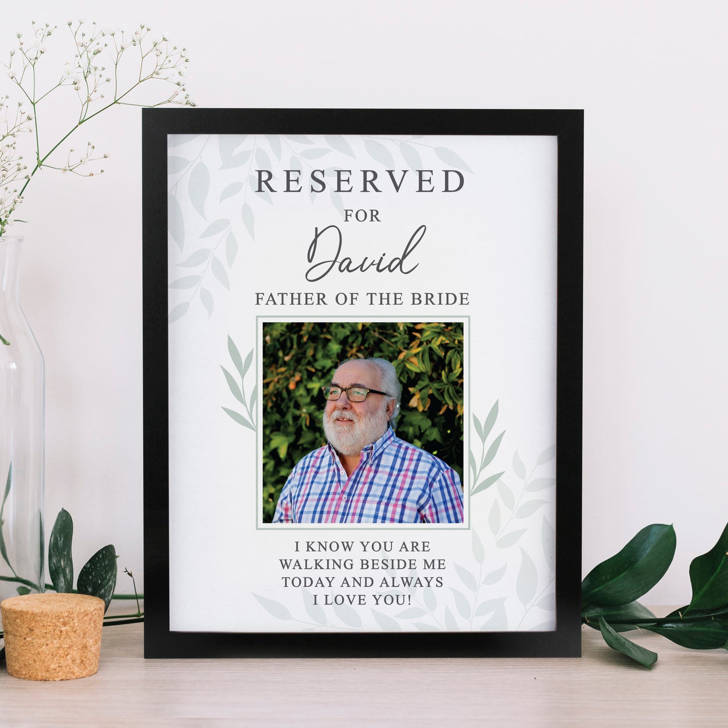 Personalised Reserved For Photo Upload Black Poster Frame