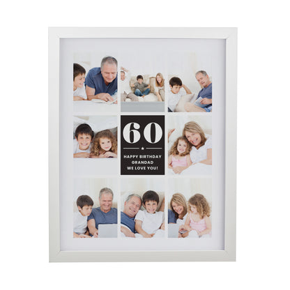 Personalised Big Number Multi Photo Upload White Poster Frame