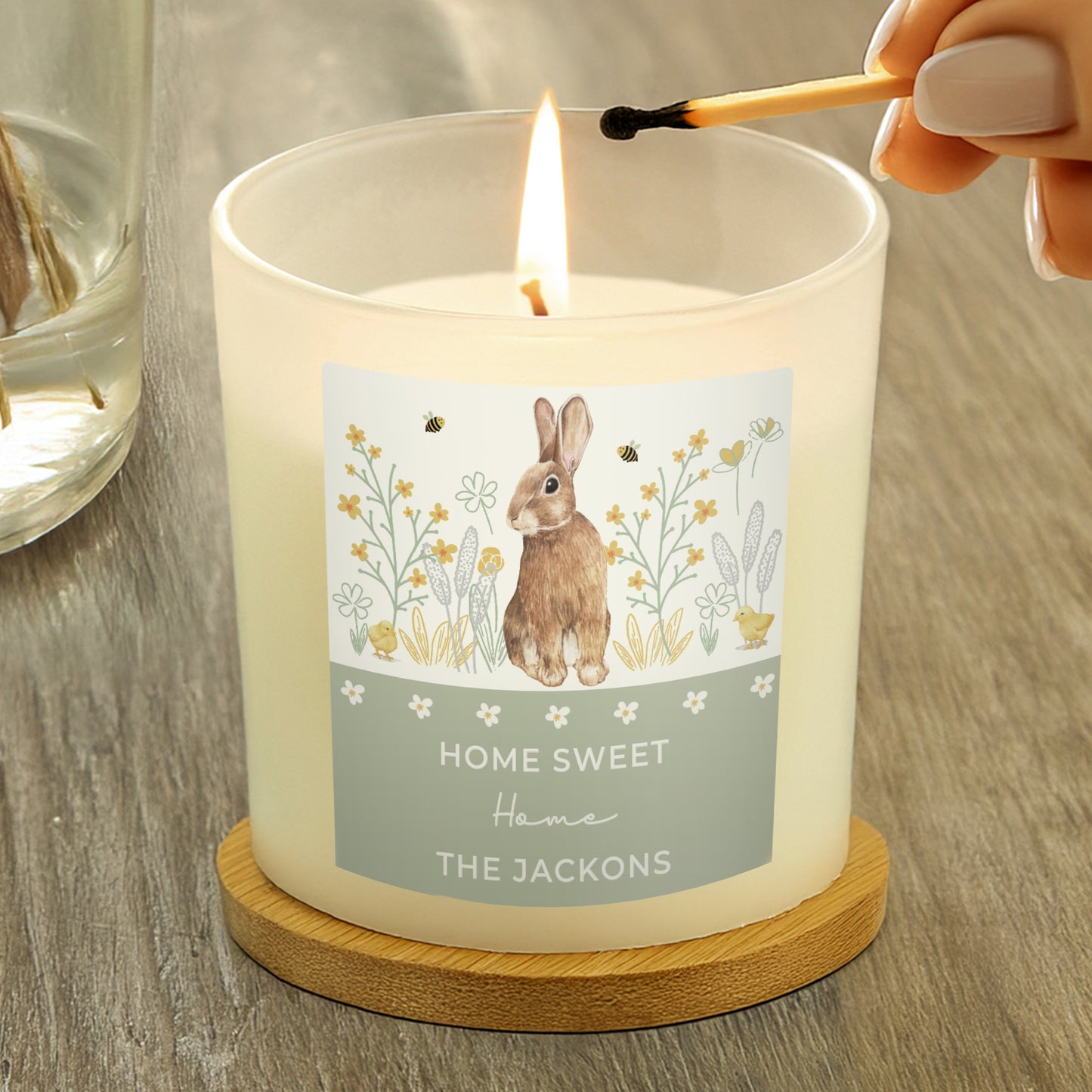 Personalised Spring Bunny Candle Jar