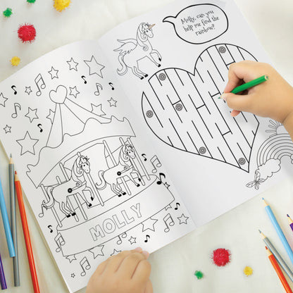 Personalised Princess & Unicorn Colouring Book