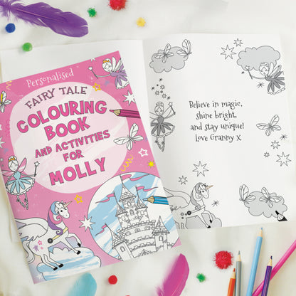 Personalised Princess & Unicorn Colouring Book