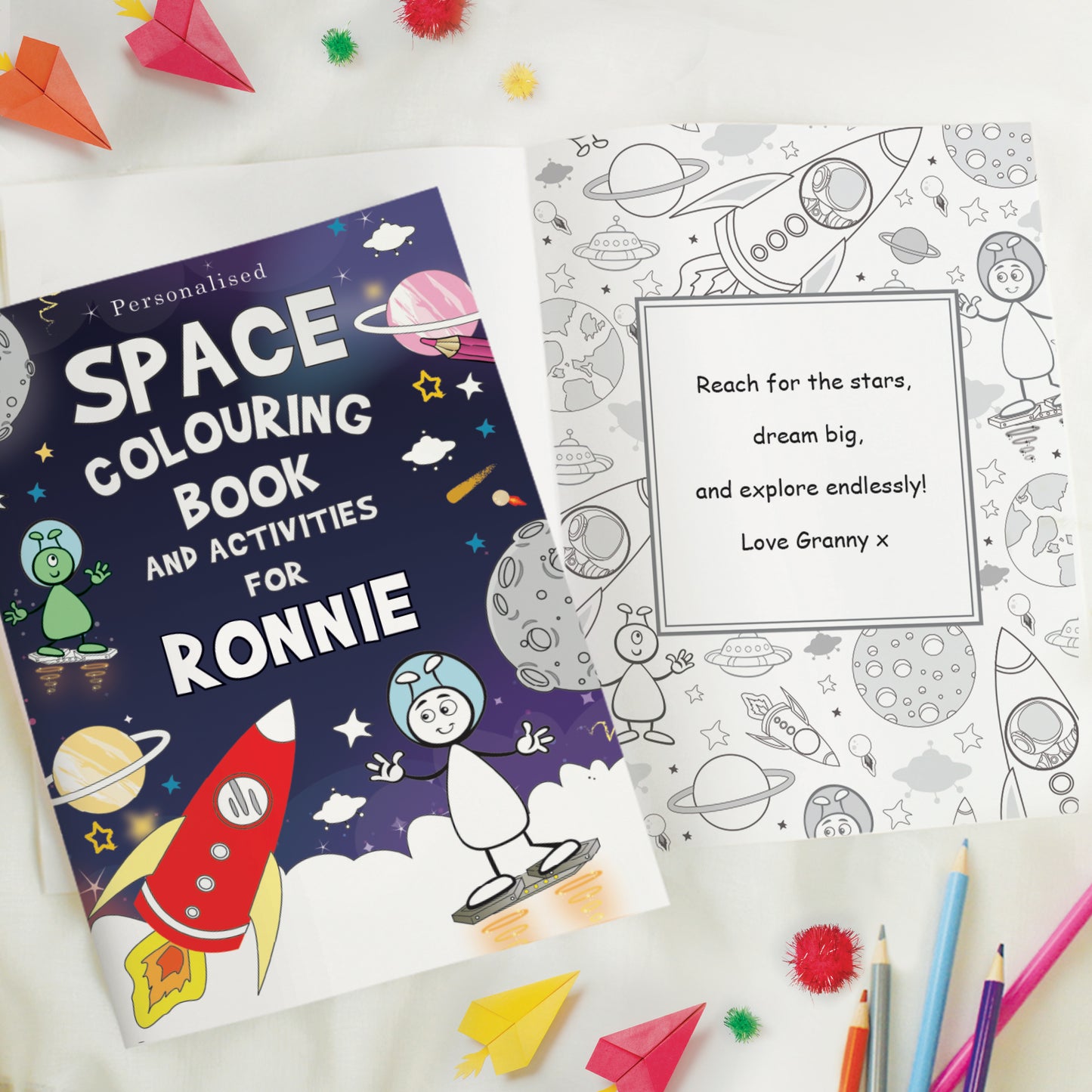 Personalised Space Colouring Book