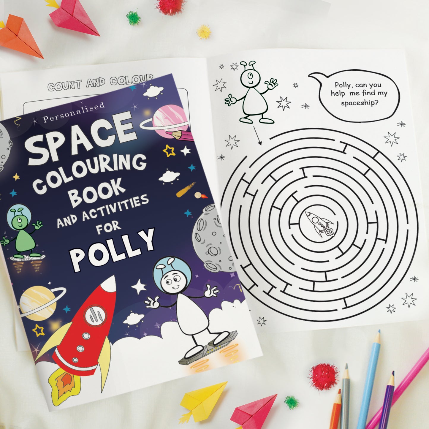 Personalised Space Colouring Book