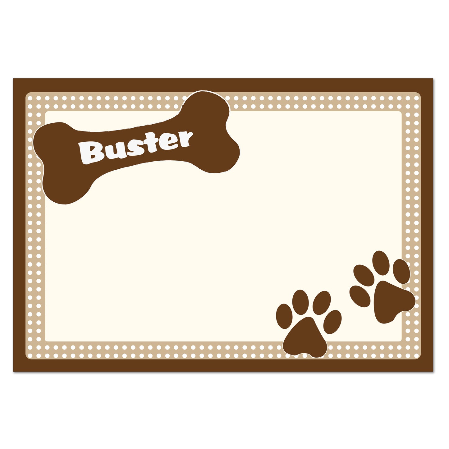 Personalised Brown Dotty Dog Pet Bowl Mat