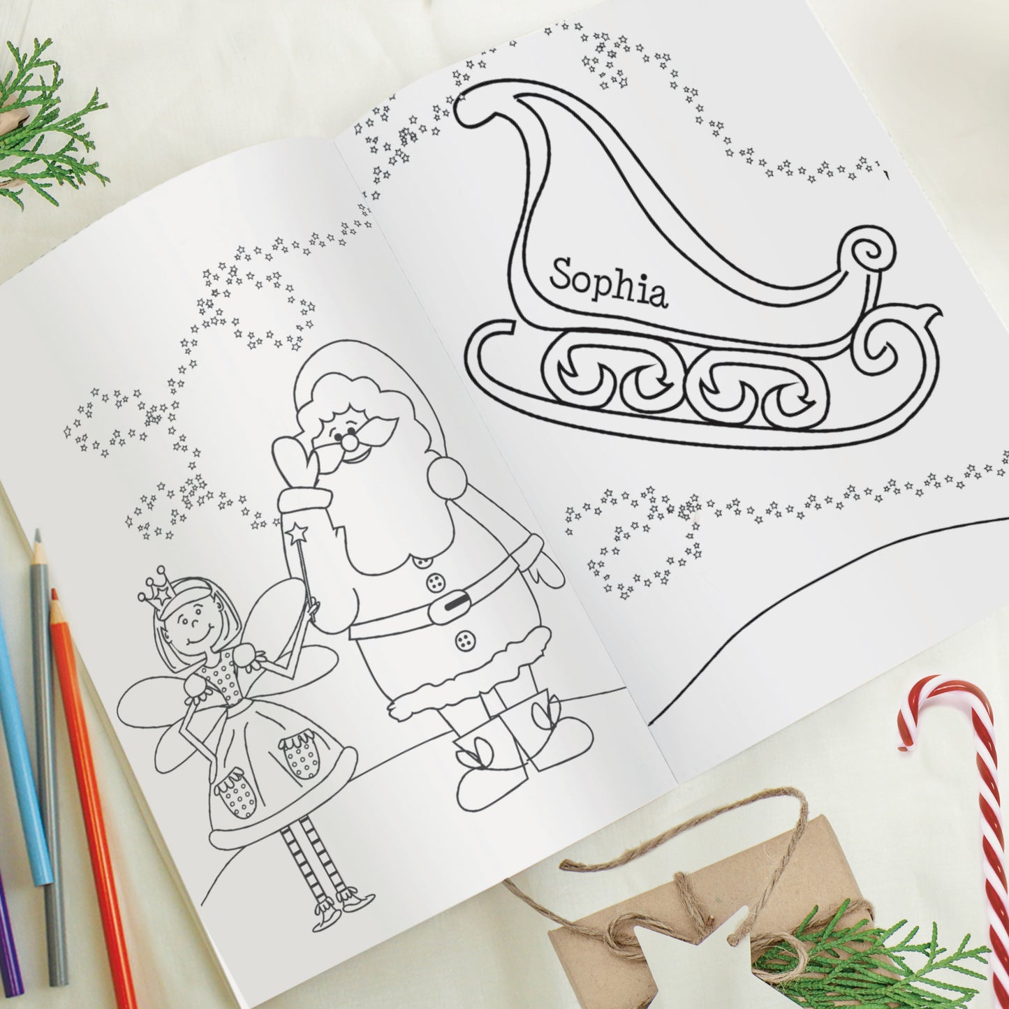 Personalised 'It's Christmas' Fairy Colouring Book