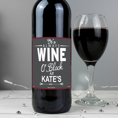 Personalised Wine O'Clock Red Wine