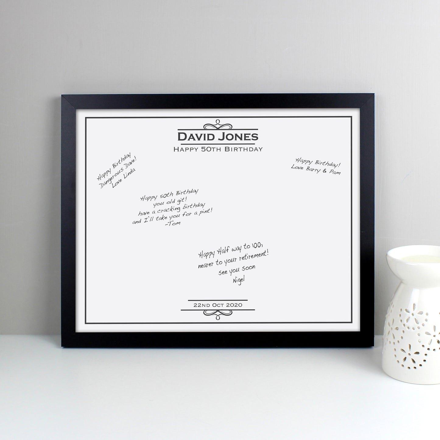 Personalised Occasion Black Signing Framed Print