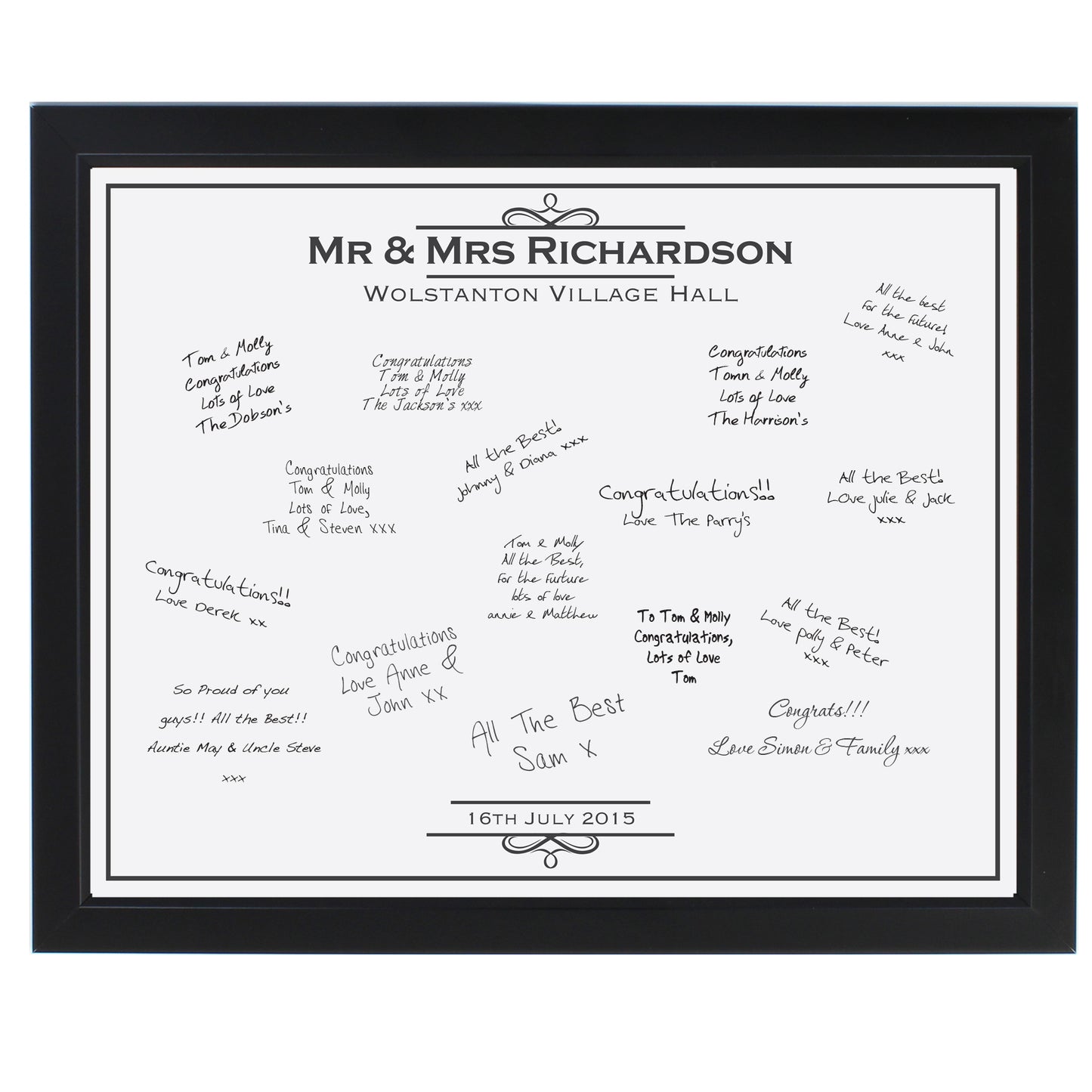 Personalised Occasion Black Signing Framed Print