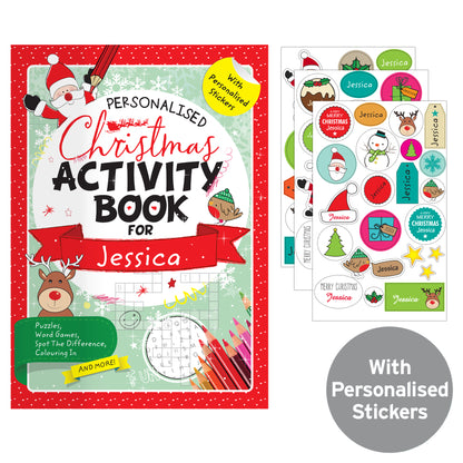 Personalised Christmas Activity Book with Stickers