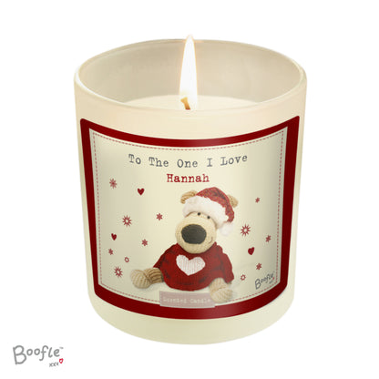 Personalised Boofle Christmas Love Scented Jar Candle