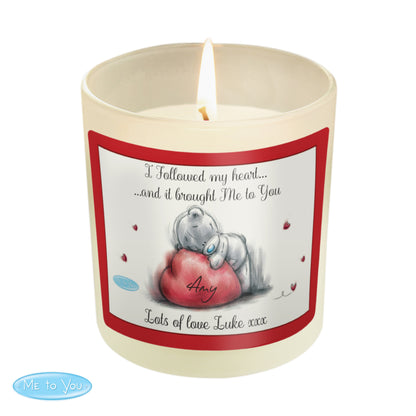 Personalised Me To You Heart Scented Jar Candle