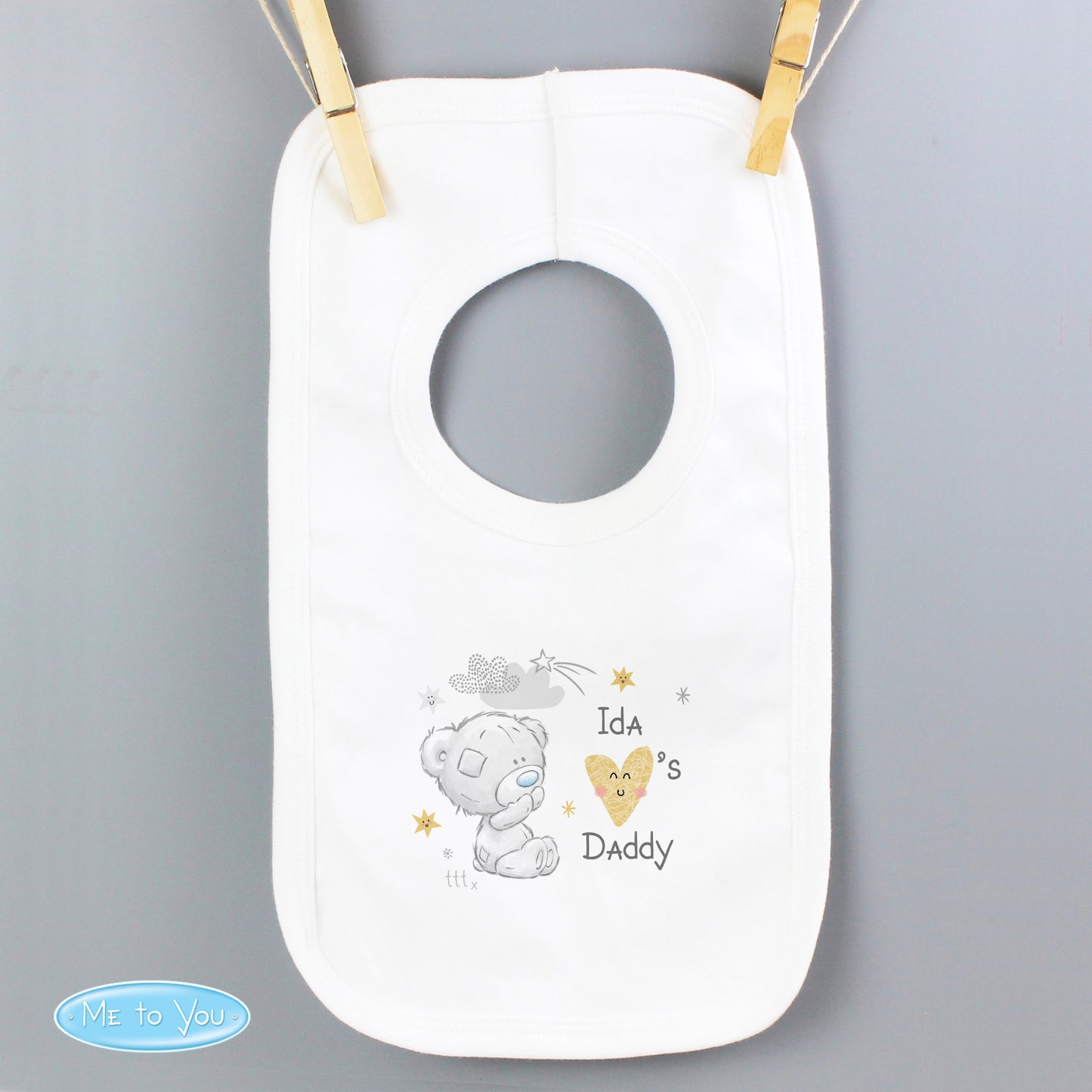 Personalised Tiny Tatty Teddy I Heart Baby Bib