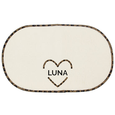 Personalised Love Heart Microfibre Pet Bowl Mat