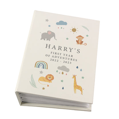 Personalised Safari Animals 6x4 Photo Album with Sleeves