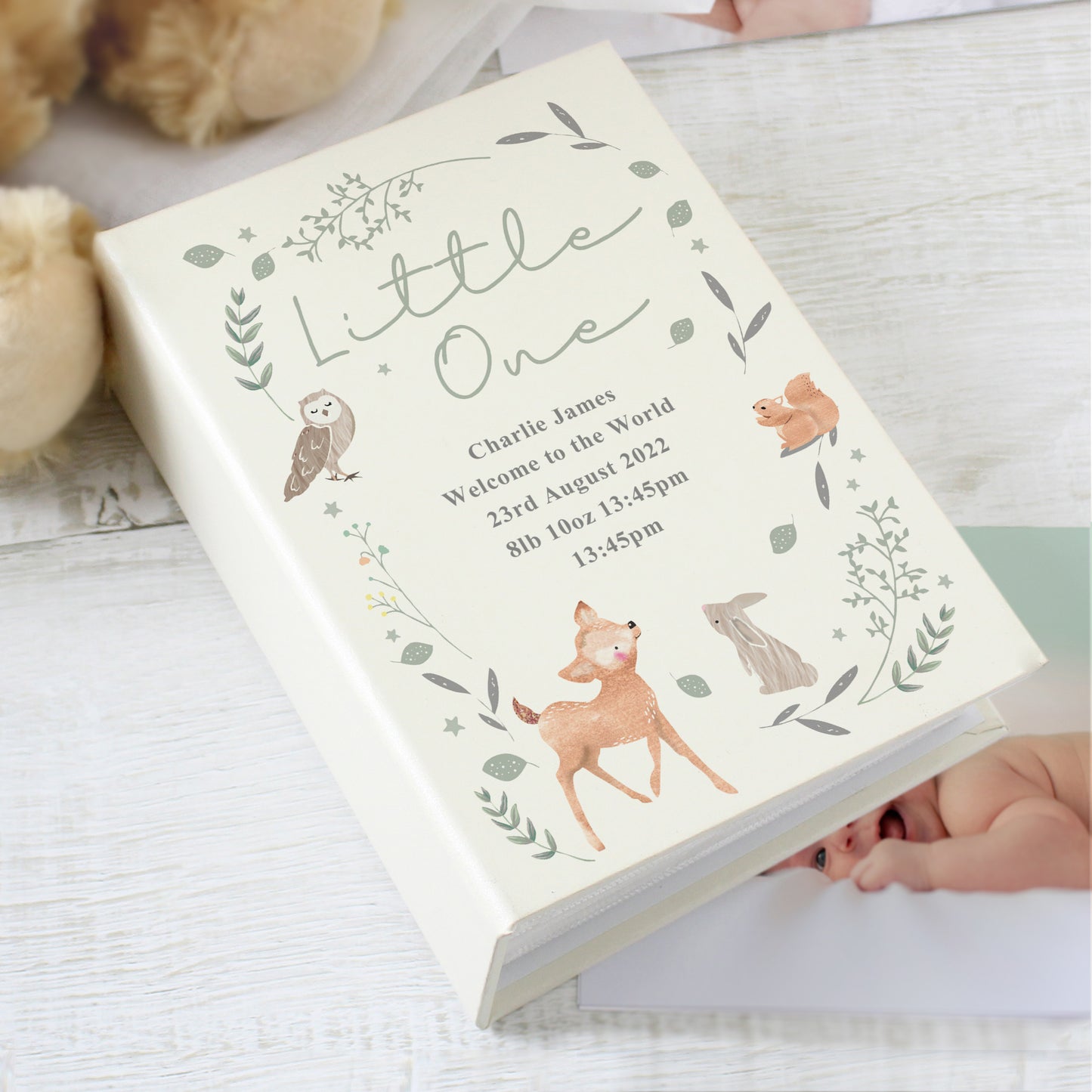 Personalised Woodland Animals 6x4 Photo Album with Sleeves