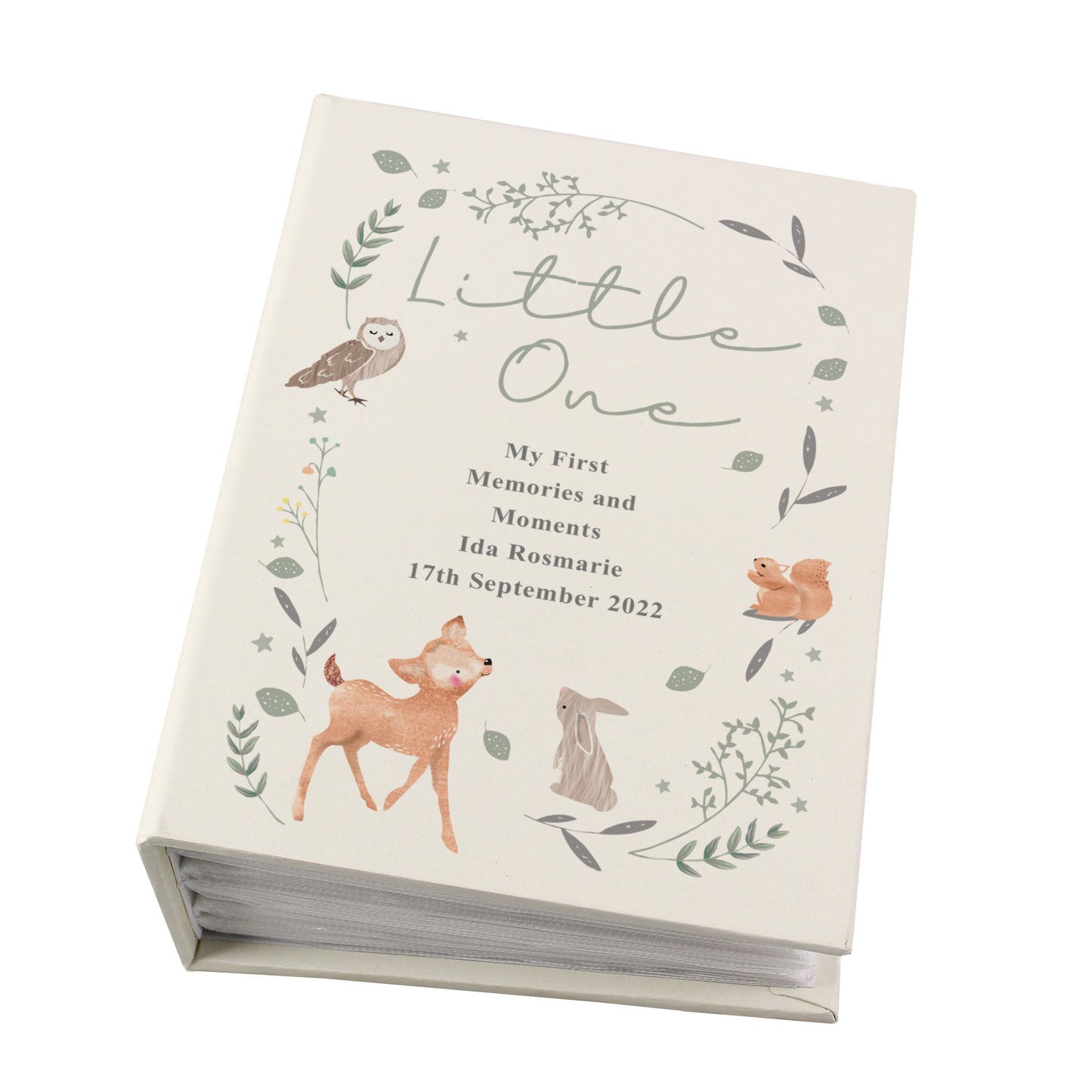 Personalised Woodland Animals 6x4 Photo Album with Sleeves