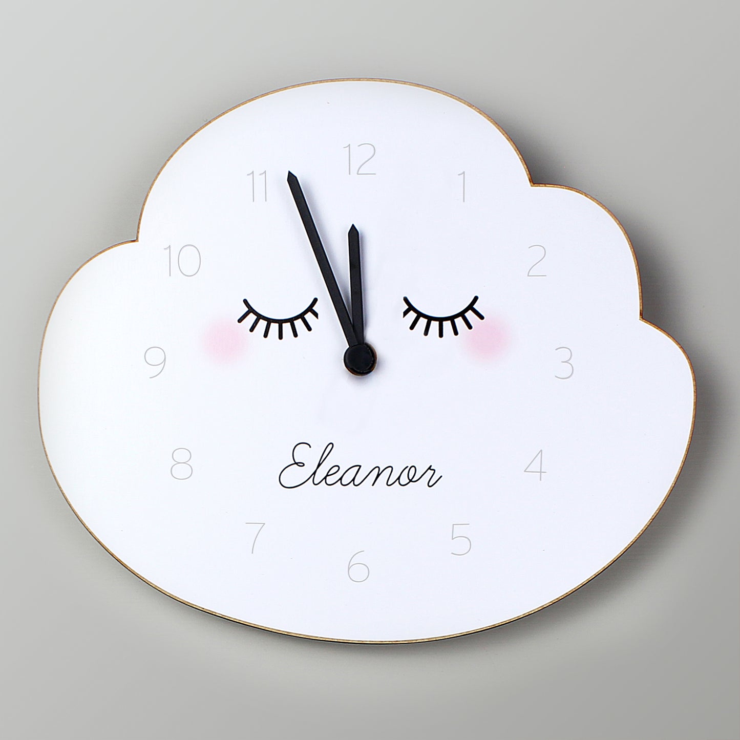 Personalised Eyelash Cloud Shape Wooden Clock