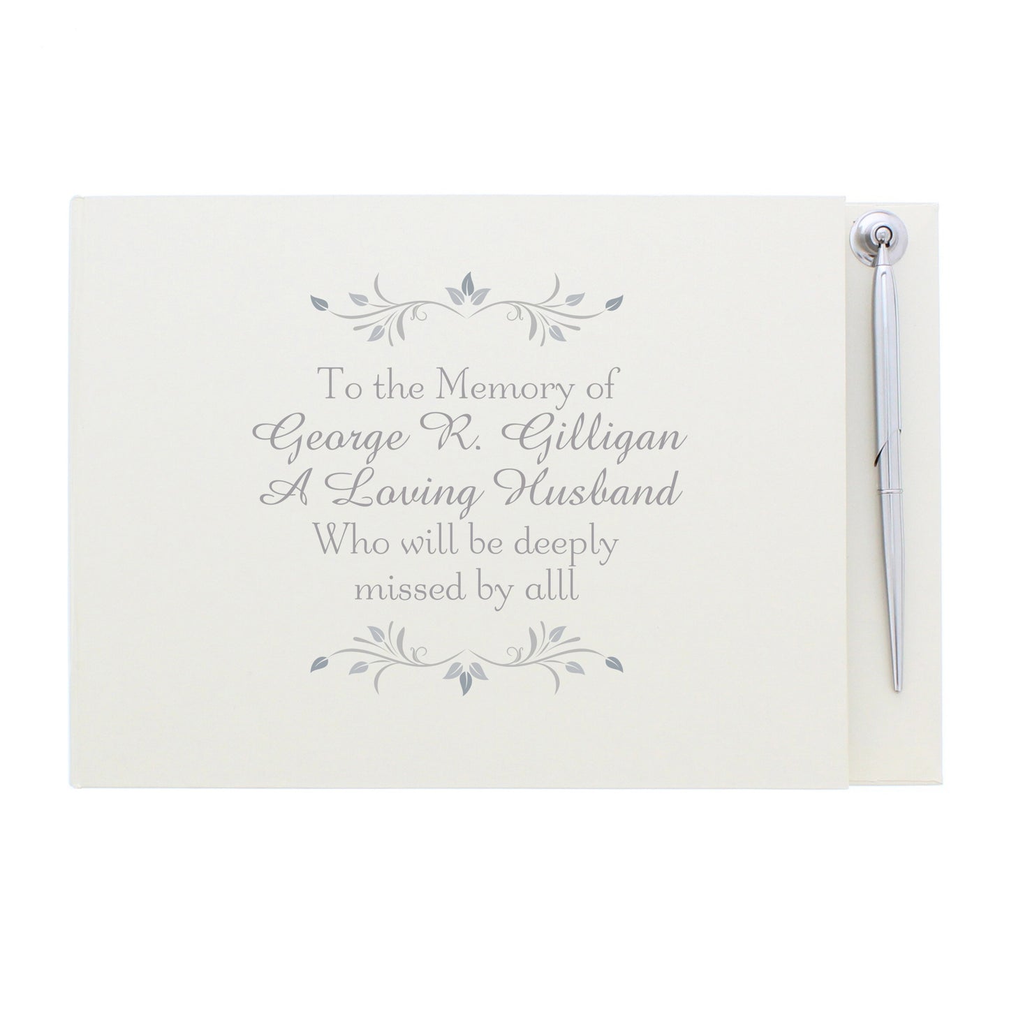 Personalised Sentiments Hardback Guest Book & Pen